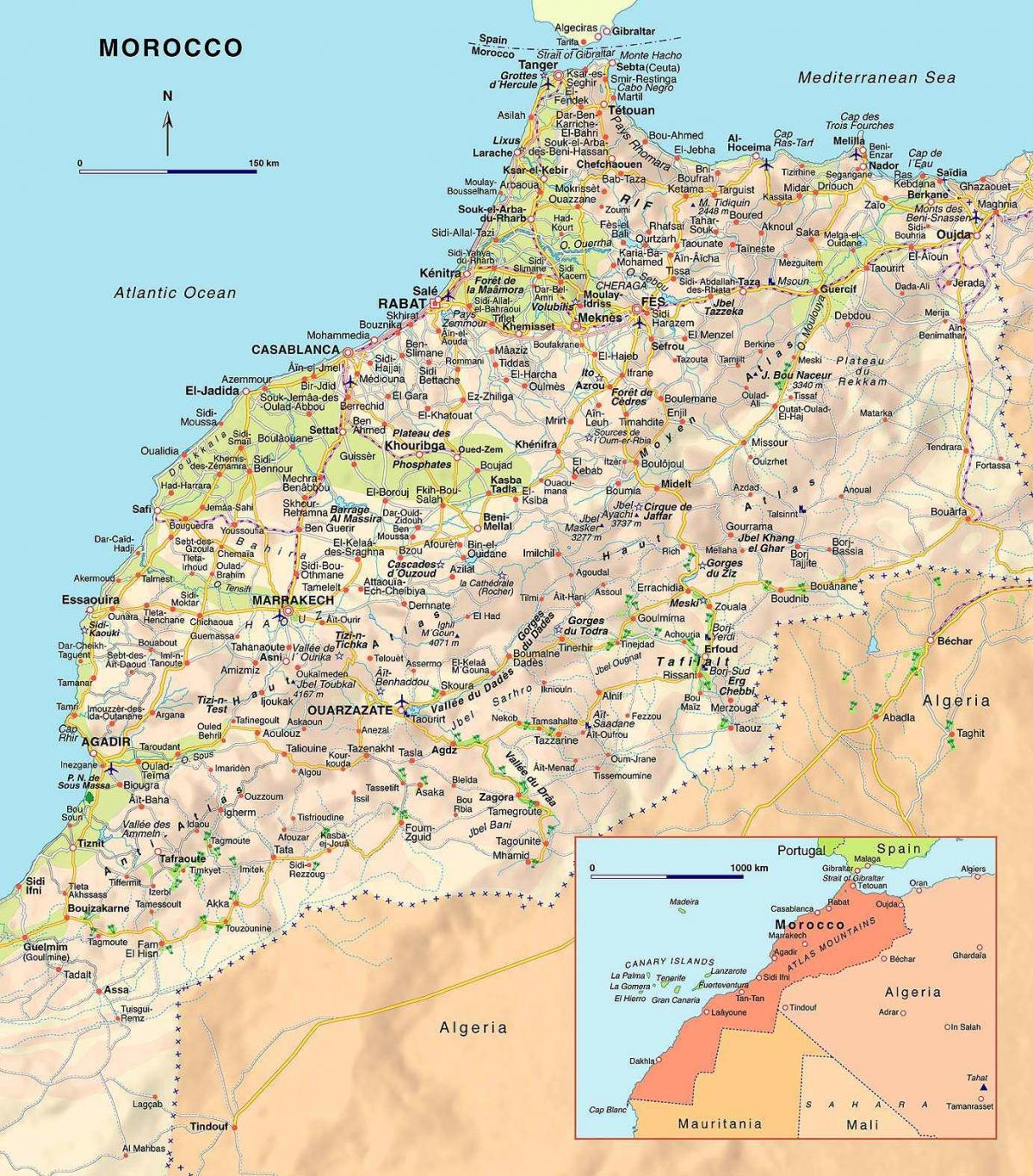 Mapa de conducción de Marruecos