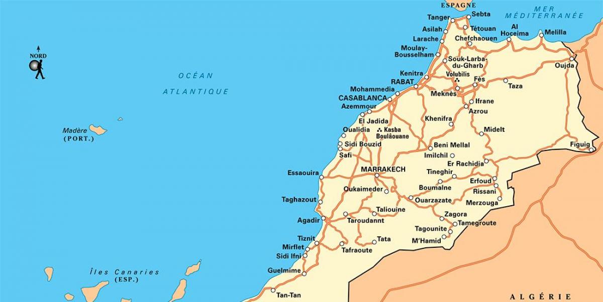 Mapa del norte de Marruecos