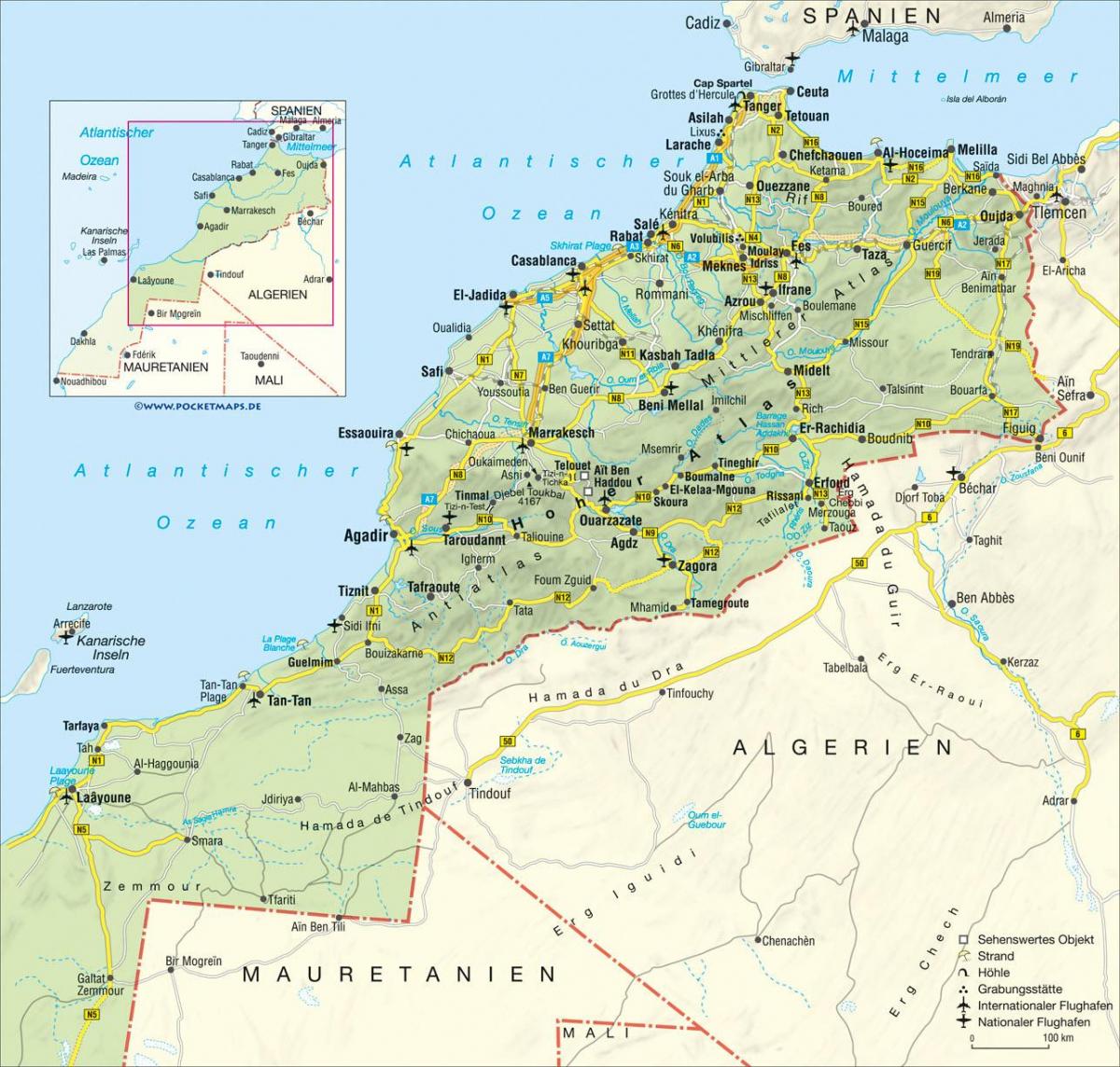 Mapa grande de Marruecos