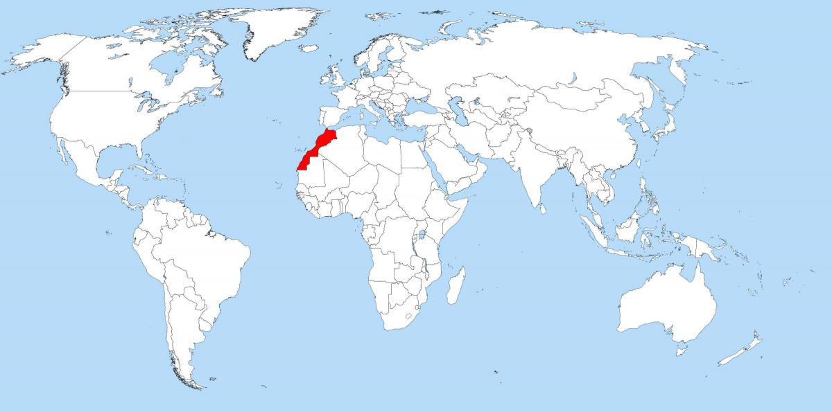Ubicación de Marruecos en el mapa mundial