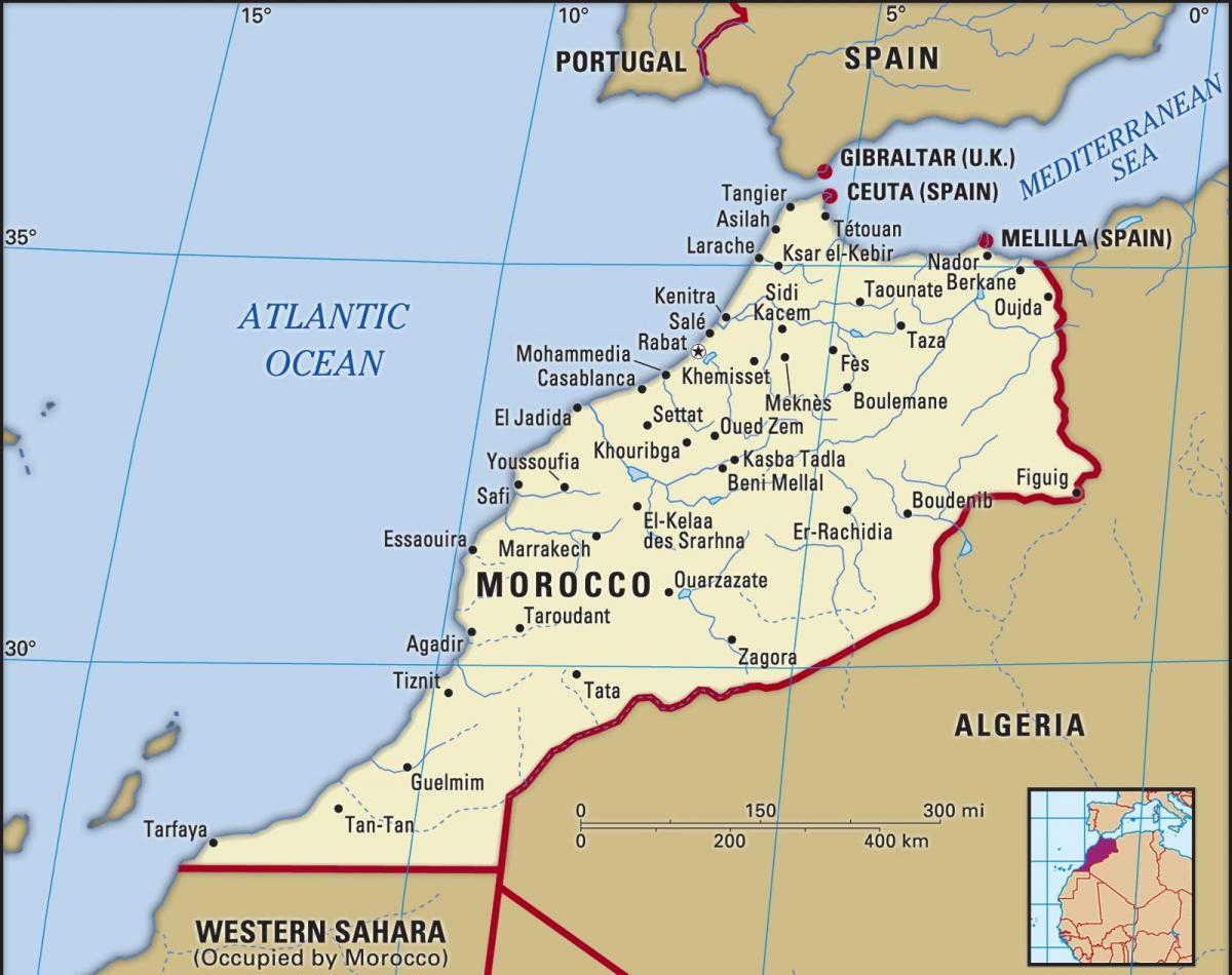Marruecos en un mapa