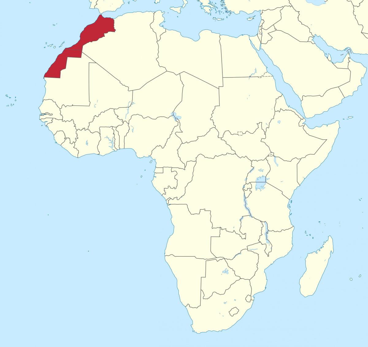 Ubicación de Marruecos en el mapa de África