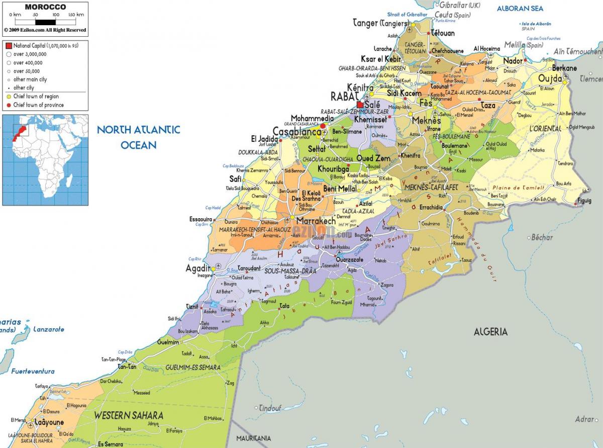 Mapa del estado de Marruecos